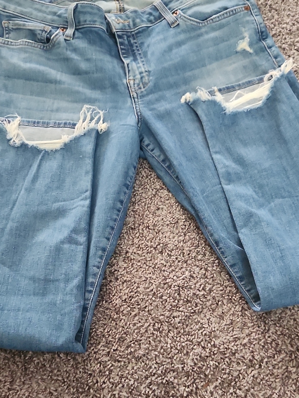 Lucky Brand Light Blue Distressed Skinny Jeans - Picture 2 of 4